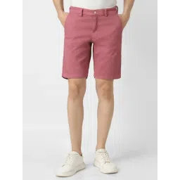 Van Heusen Pink Cotton Regular Fit Textured Shorts-picture-16