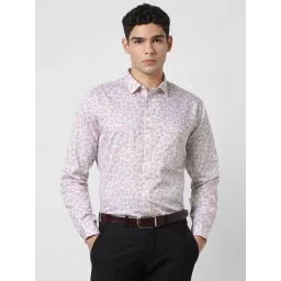Van Heusen Pink Cotton Slim Fit Printed Shirt-picture-16