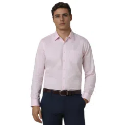 Van Heusen Pink Cotton Slim fit Solid Shirt-picture-42