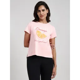 Van Heusen Pink Cotton Viscose Printed T-Shirt-picture-34