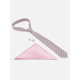 Van Heusen Pink Embroidered Tie Pocket Square & Cufflink Gift Set-picture-48
