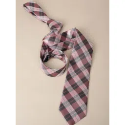Van Heusen Pink Microfiber Checks Tie-picture-32