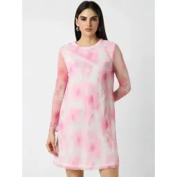 Van Heusen Pink Printed A-Line Dress-picture-34