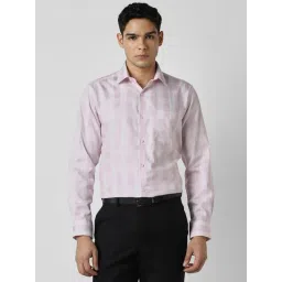 Van Heusen Pink Regular Fit Checks Casual Shirt-picture-45
