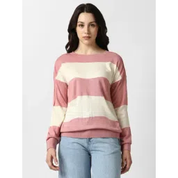 Van Heusen Pink Regular Fit Striped Sweater-picture-46