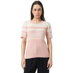 Van Heusen Pink Regular Fit Striped Top-picture-45
