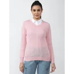 Van Heusen Pink V Neck Sweater-picture-34