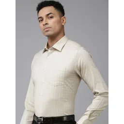 Van Heusen Pure Cotton Slim Fit Opaque Self Checked Formal Shirt-picture-31