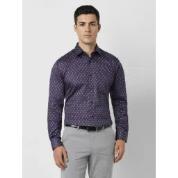 Van Heusen Purple Cotton Regular Fit Printed Shirt-picture-42