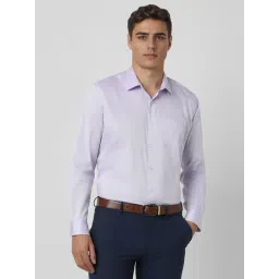 Van Heusen Purple Cotton Regular Fit Texture Shirts-picture-41