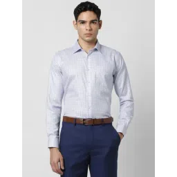 Van Heusen Purple Cotton Slim Fit Checks Shirt-picture-36