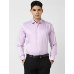 Van Heusen Purple Cotton Slim Fit Checks Shirt-picture-14