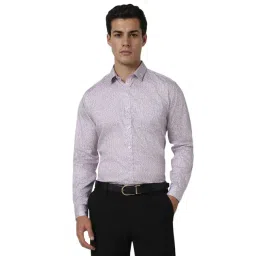 Van Heusen Purple Cotton Slim Fit Floral Print Shirt-picture-36
