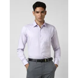 Van Heusen Purple Cotton Slim Fit Striped Shirt-picture-27
