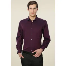 Van Heusen Purple Regular Fit Solid Shirt-picture-15