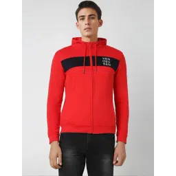 Van Heusen Red & Black Regular Fit Printed Hooded Sweatshirt-picture-19