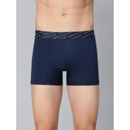 Van Heusen Regular Fit 4 Way Stretch 3D Logo Waistband Solid Tactel Trunks - Dark Navy-picture-22