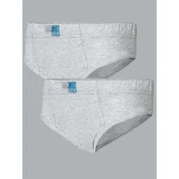 Van Heusen Regular Fit Anti Bacterial Colour Fresh Solid Briefs - Pack of 2 - Grey Melange-picture-18