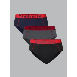 Van Heusen Regular Fit Colour Fresh Durable Elasticized Waistband Solid Briefs - Pack of 3-image-13