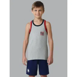 Van Heusen Regular Fit Quick Dry Contrast Trim Vest - Grey Melange-picture-29