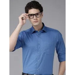 Van Heusen Self Design Custom Fit Pure Cotton Formal Shirt-picture-27