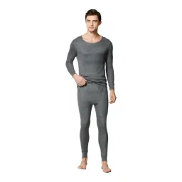 Van Heusen Skinny Fit Warmtech Extra Warm Solid Thermal Bottom - Grey Melange-image-7