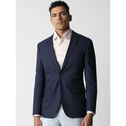 Van Heusen Slim Fit Checked Notched Lapel Single Breasted Formal Blazer-image-47