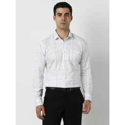 Van Heusen Slim Fit Checked Spread Collar Formal Shirt-picture-23