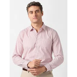 Van Heusen Slim Fit Spread Collar Vertical Stripes Pure Cotton Formal Shirt-picture-17