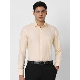 Van Heusen Slim Fit Textured Spread Collar Cotton Formal Shirt-picture-38