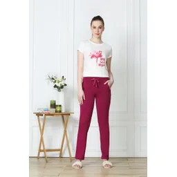 van heusen Smart Tech+ And Easy Stain Release Women Solid Maroon Track Pants-picture-14