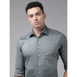 Van Heusen Solid Slim Fit Pure Cotton Opaque Formal Shirt-picture-22