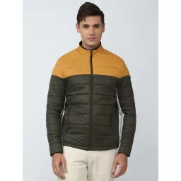 Van Heusen Sport Green Regular Fit Colour Block Quilted Jacket-picture-18