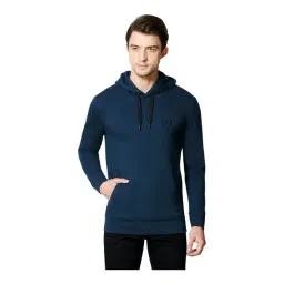 Van Heusen Sport Regular Fit Media Pocket All Weather Solid Hoodie - Deep Sea-picture-47