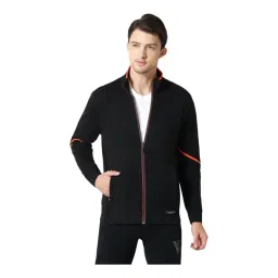 Van Heusen Sport Regular Fit Zip Front Media Pocket Solid Jacket - Black-picture-13