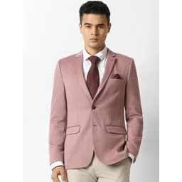 Van Heusen Super Slim Fit Self Design Peaked Lapel Single-Breasted Formal Blazer-picture-33