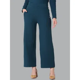 Van Heusen Teal Blue Mid Rise Pants-picture-14