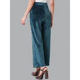 Van Heusen Teal Blue Mid Rise Pants image 2