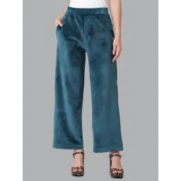 Van Heusen Teal Blue Mid Rise Pants image 1