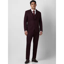 Van Heusen Textured Slim Fit Single Breasted Notched Collar 3-Piece Suit-picture-23