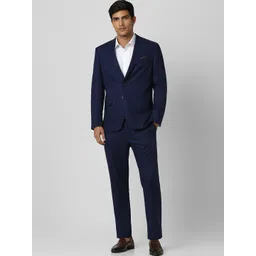 van heusen V Dot Men Checked Notched Lapel Slim Fit Single-Breasted Two Piece Suit-picture-33