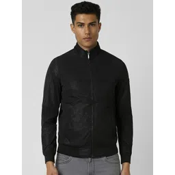 van heusen V Dot Men Mock Collar Abstract Printed Casual Bomber Jacket-picture-10