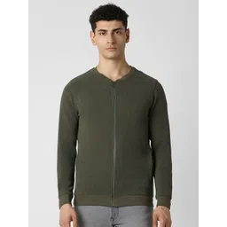 van heusen V Dot Men Solid Mock Collar Sweatshirt-picture-32