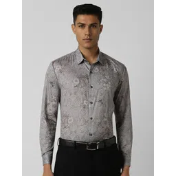 van heusen V Dot Men Spread Collar Floral Printed Cotton Slim Fit Formal Shirt-picture-33