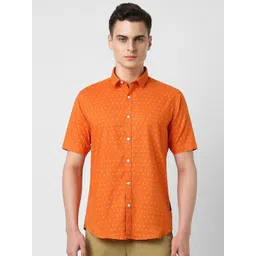 van heusen V Dot Men Spread Collar Geometric Printed Cotton Slim Fit Casual Shirt-picture-39