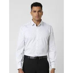 van heusen V Dot Men Spread Collar Geometric Printed Cotton Slim Fit Formal Shirt-picture-15
