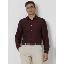 van heusen V Dot Men Spread Collar Solid Cotton Formal Shirt-picture-21