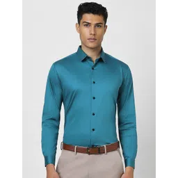 van heusen V Dot Men Spread Collar Solid Cotton Slim Fit Formal Shirt-picture-16