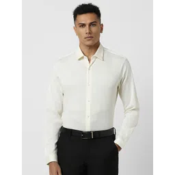van heusen V Dot Men Spread Collar Textured Cotton Slim Fit Formal Shirt-picture-35