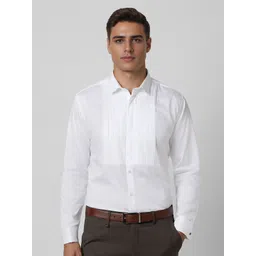 van heusen V Dot Men Spread Collar Textured Cotton Slim Fit Formal Shirt-picture-36